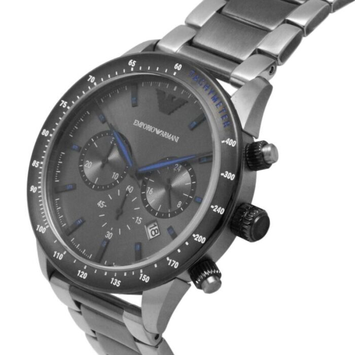 Emporio Armani Chronograph Grey Dial Two Tone Steel Strap Watch For Men - AR11391 - Image 3